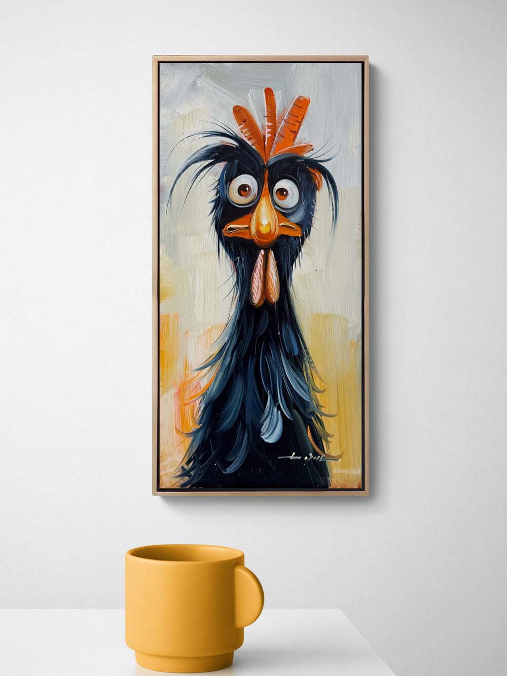 Kara Tavuk Yağlı Boya Tablosu