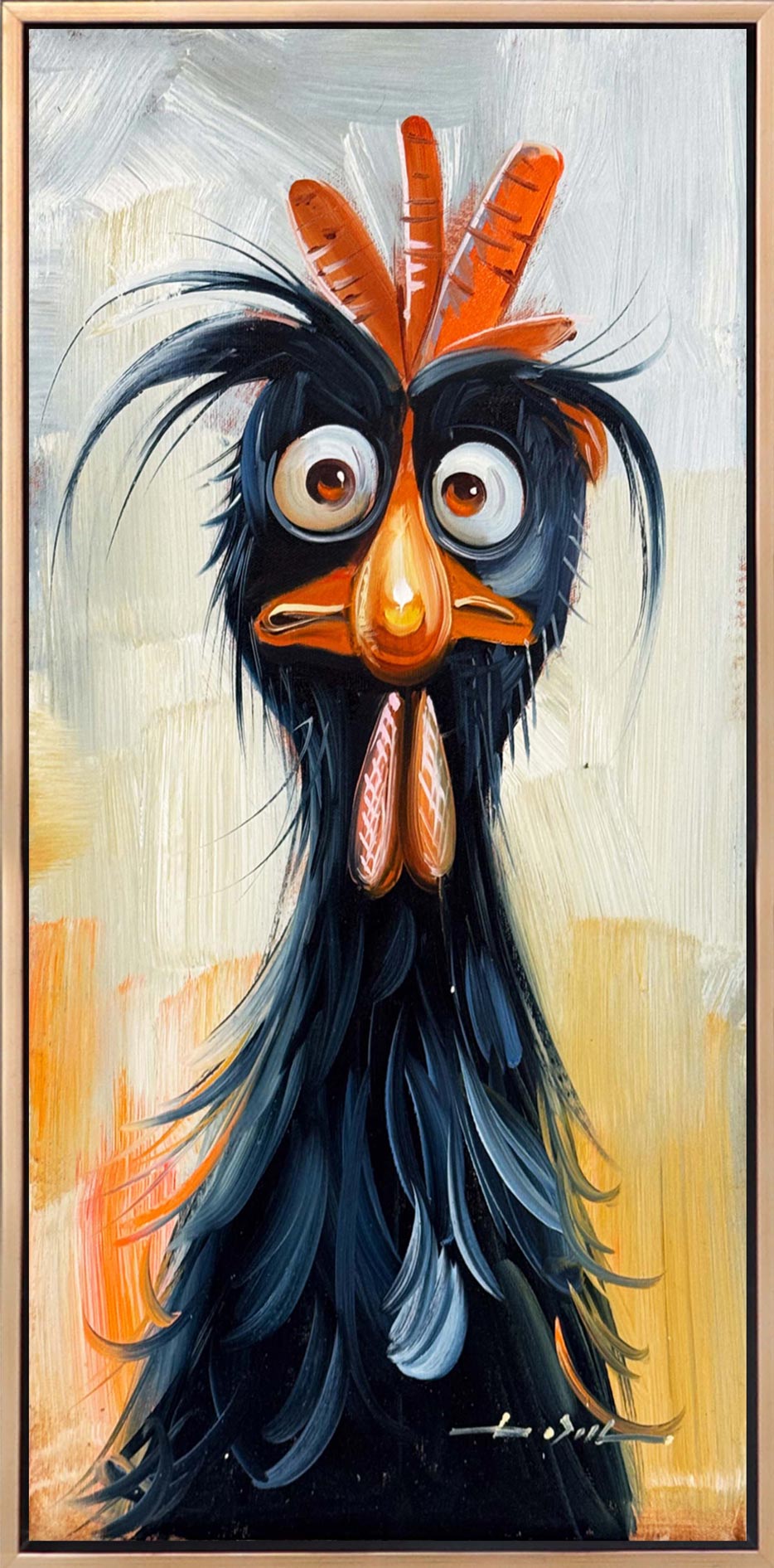 Kara Tavuk Yağlı Boya Tablosu