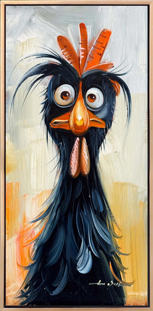 Kara Tavuk Yağlı Boya Tablosu