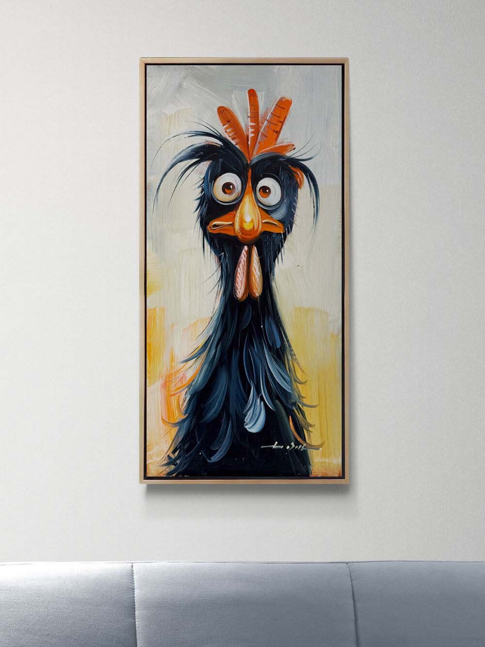 Kara Tavuk Yağlı Boya Tablosu