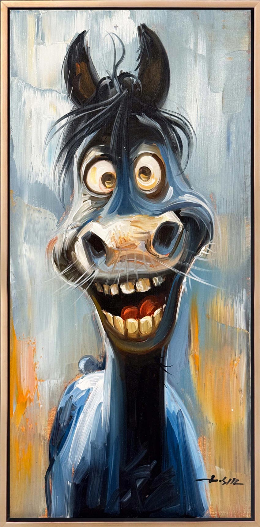 Neşeli Eşek Yağlı Boya Tablosu