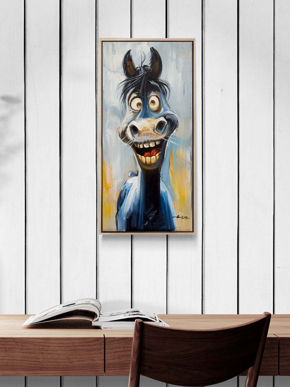 Neşeli Eşek Yağlı Boya Tablosu