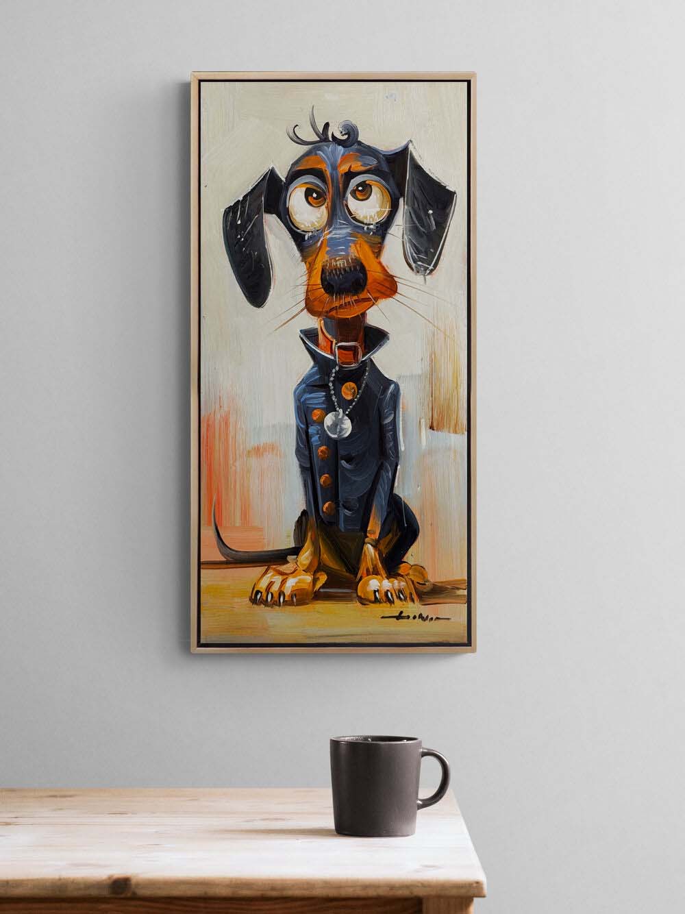 Mutlu Köpek Yağlı Boya Tablosu