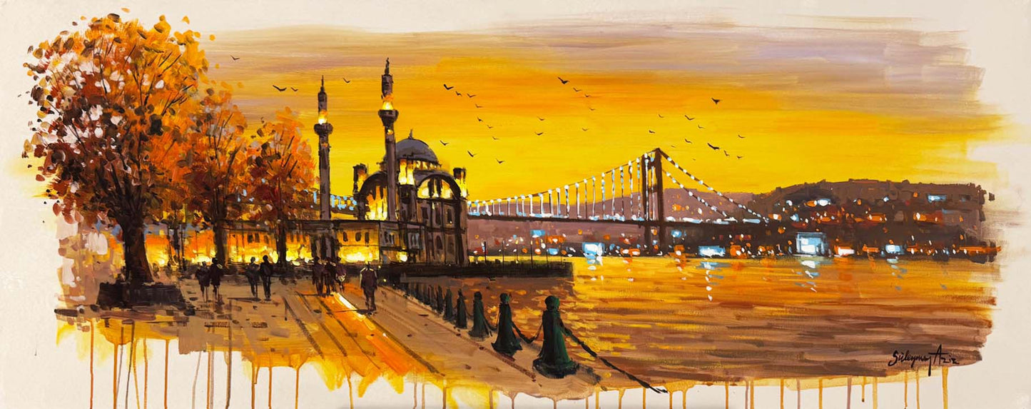 Ortaköy'de Seyir Yağlı Boya Tablosu