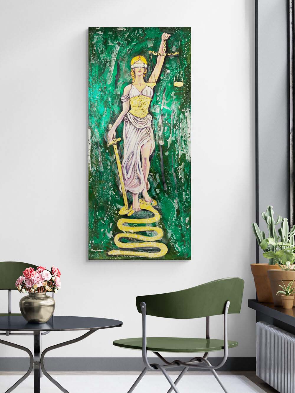 Justitia Rüyası Yağlı Boya Tablosu