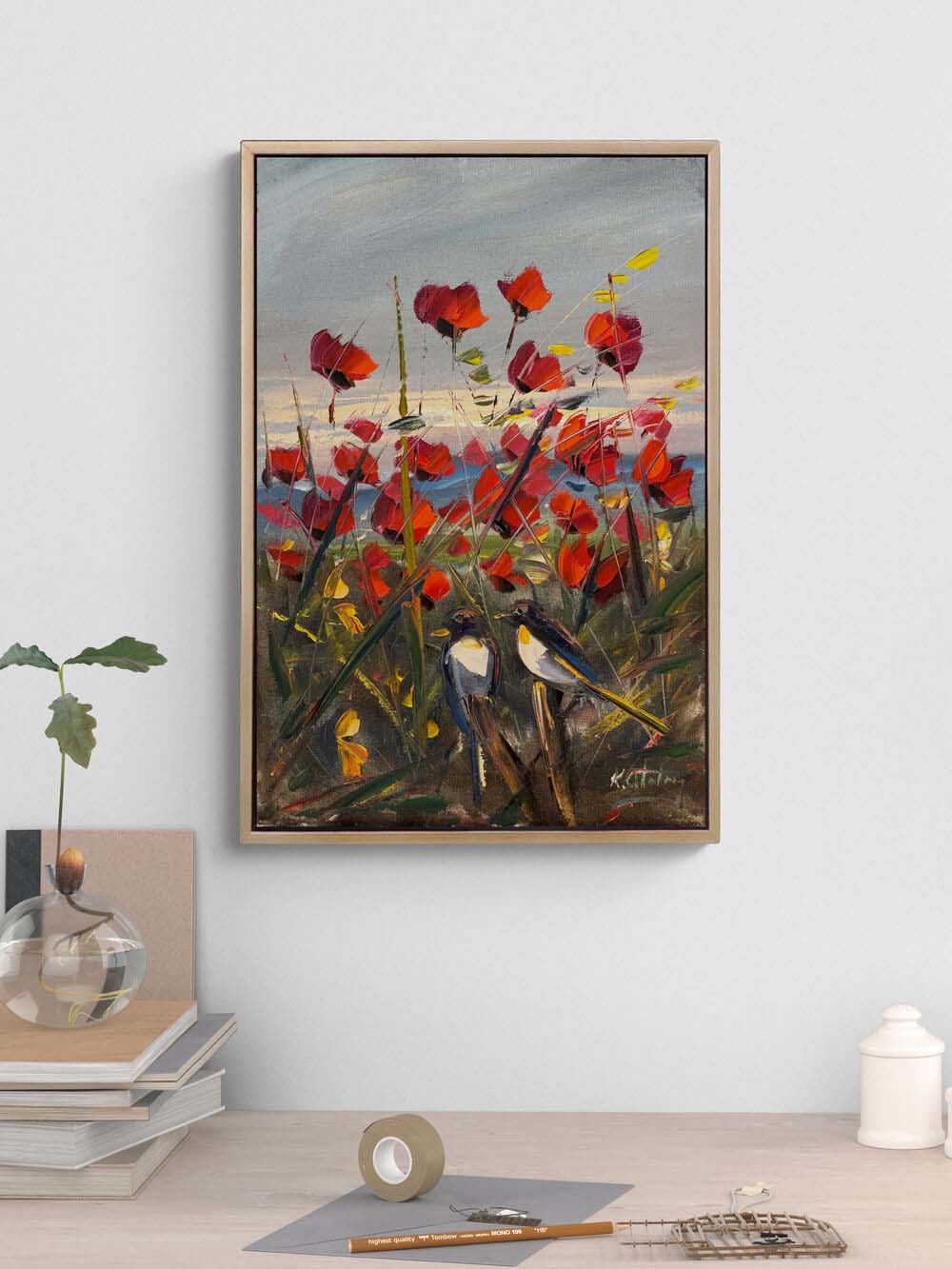 Gelincikler Akışta Yağlı Boya Tablosu