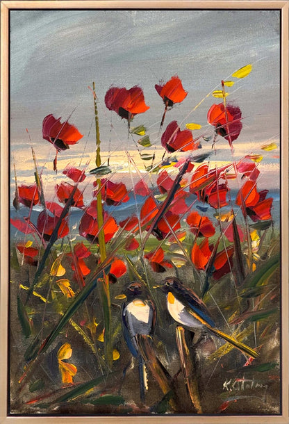 Gelincikler Akışta Yağlı Boya Tablosu