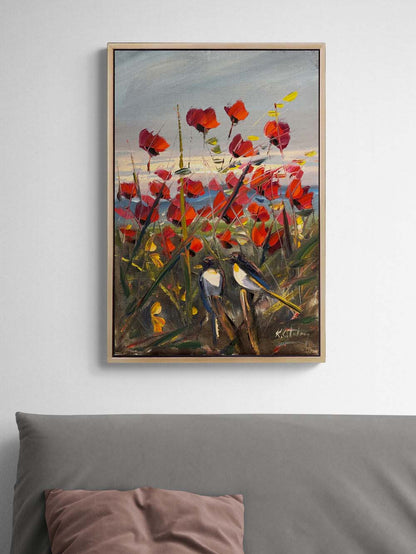 Gelincikler Akışta Yağlı Boya Tablosu