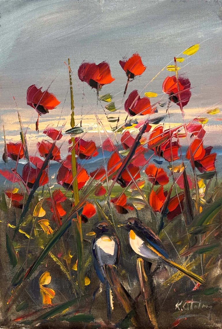 Gelincikler Akışta Yağlı Boya Tablosu