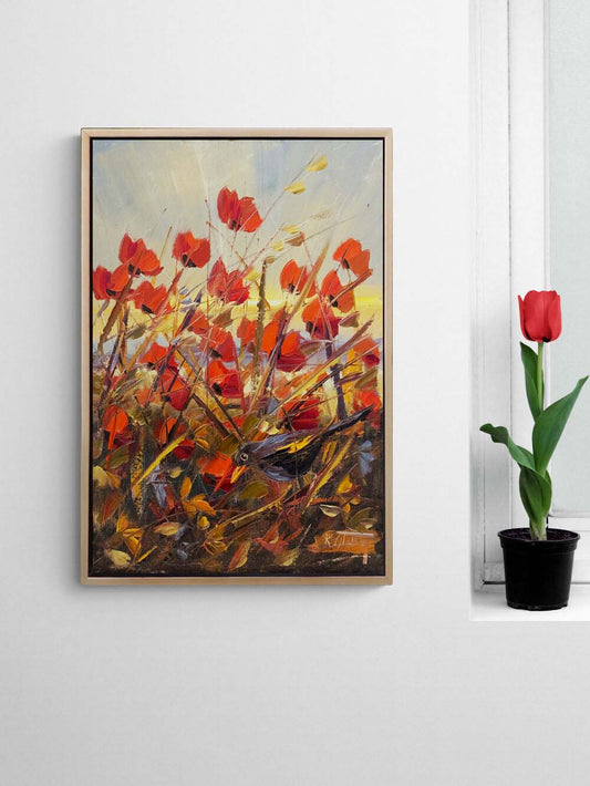 Mağrur Gelincikler Yağlı Boya Tablosu