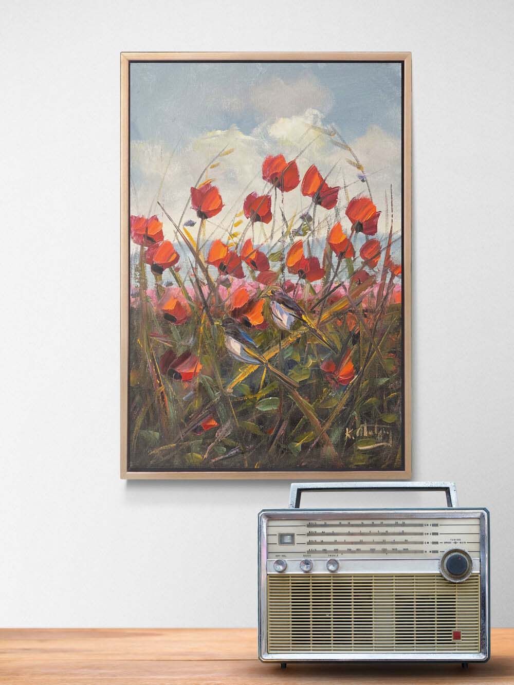 Savrulan Gelincikler Yağlı Boya Tablosu