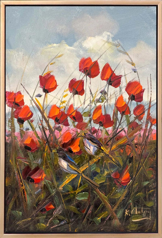 Savrulan Gelincikler Yağlı Boya Tablosu