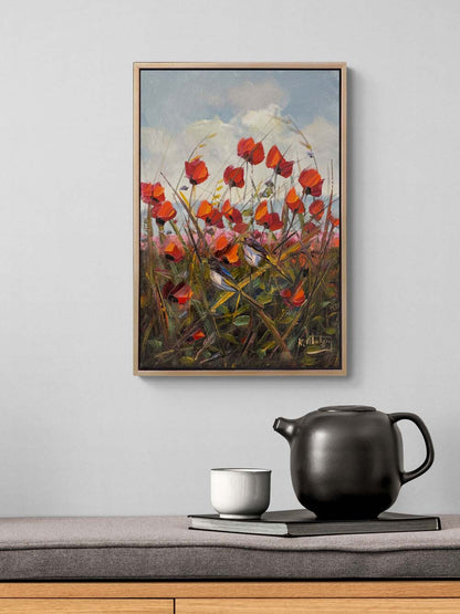 Savrulan Gelincikler Yağlı Boya Tablosu