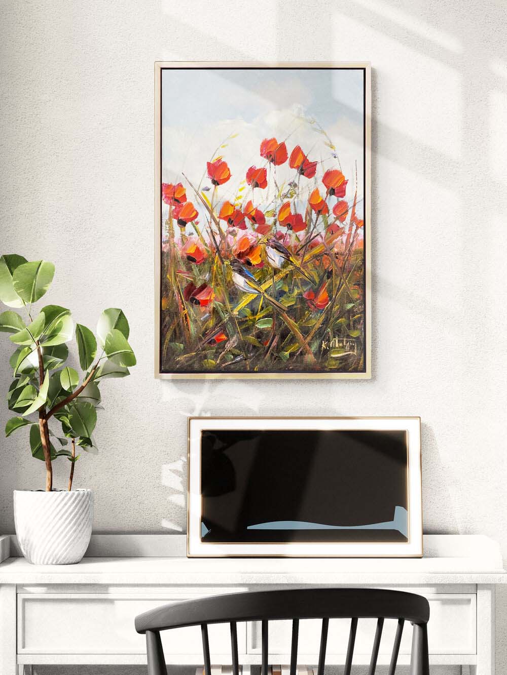 Savrulan Gelincikler Yağlı Boya Tablosu