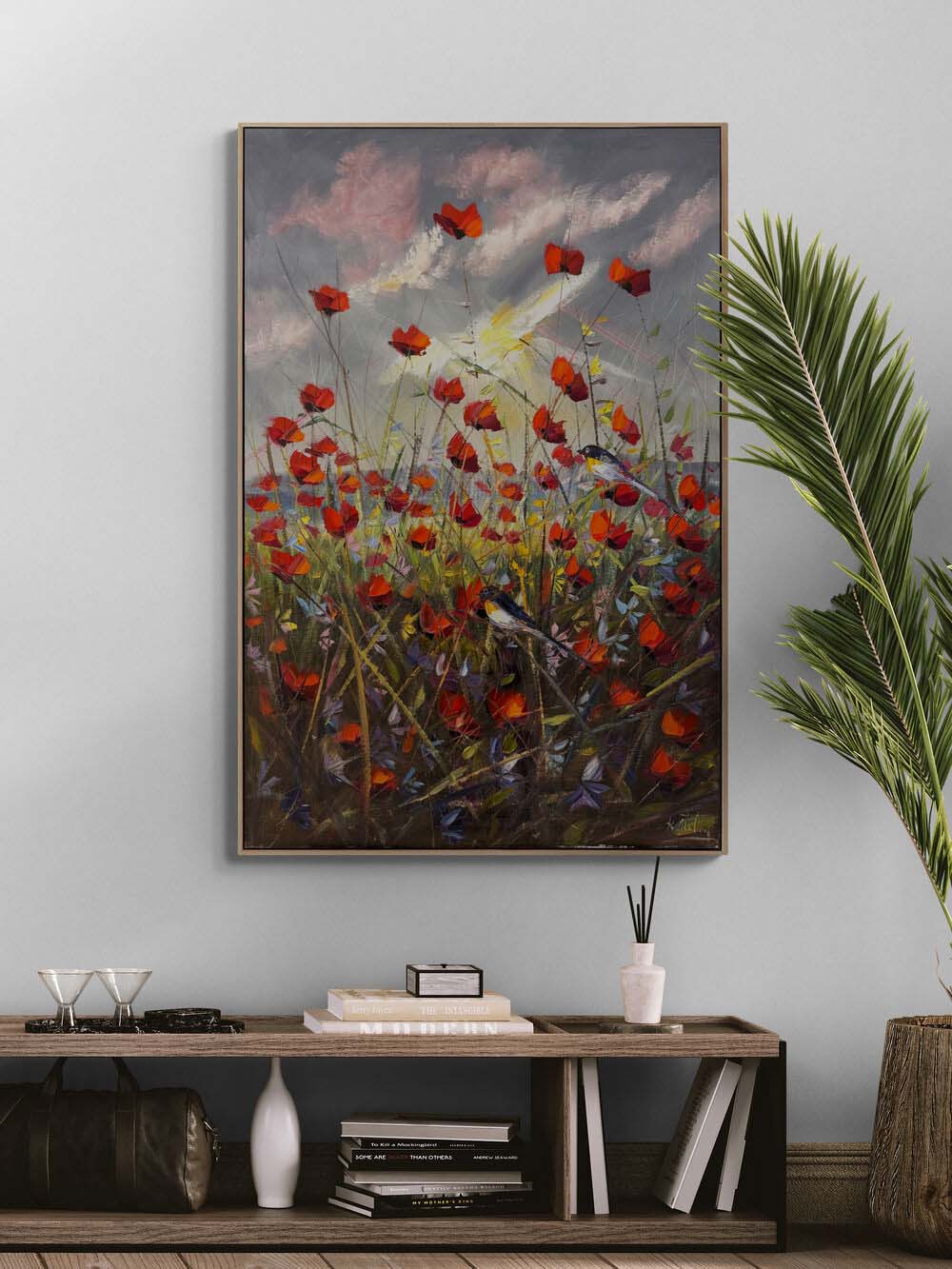 Gelinciklerle Düşler Yağlı Boya Tablosu