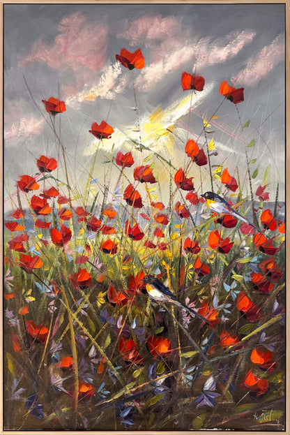 Gelinciklerle Düşler Yağlı Boya Tablosu