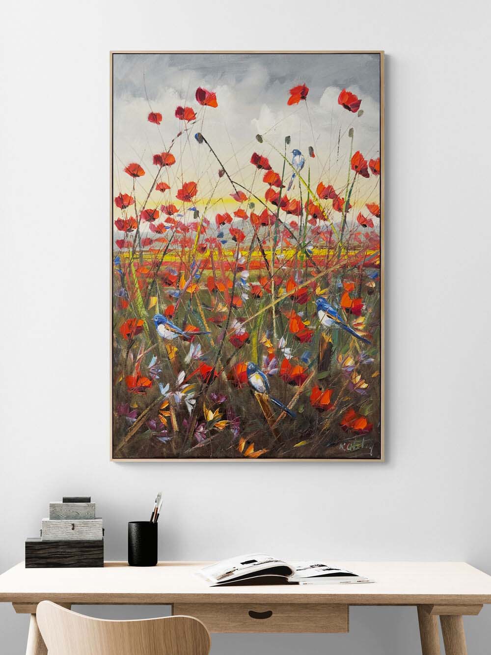 Kırda Kanat Çırpmak Yağlı Boya Tablosu