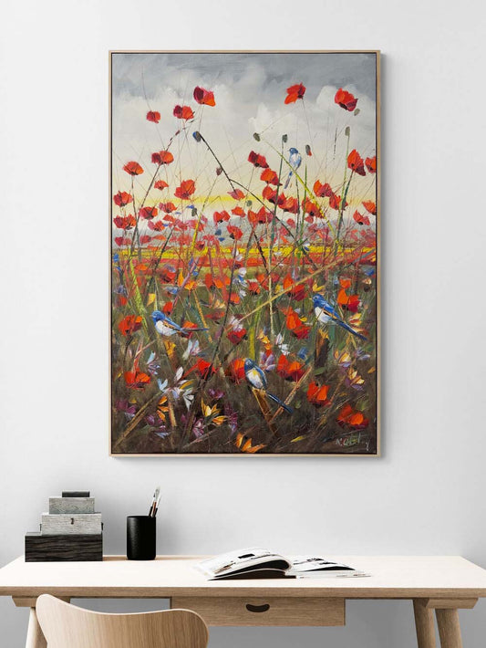 Kırda Kanat Çırpmak Yağlı Boya Tablosu