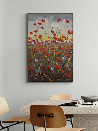 Kırda Kanat Çırpmak Yağlı Boya Tablosu