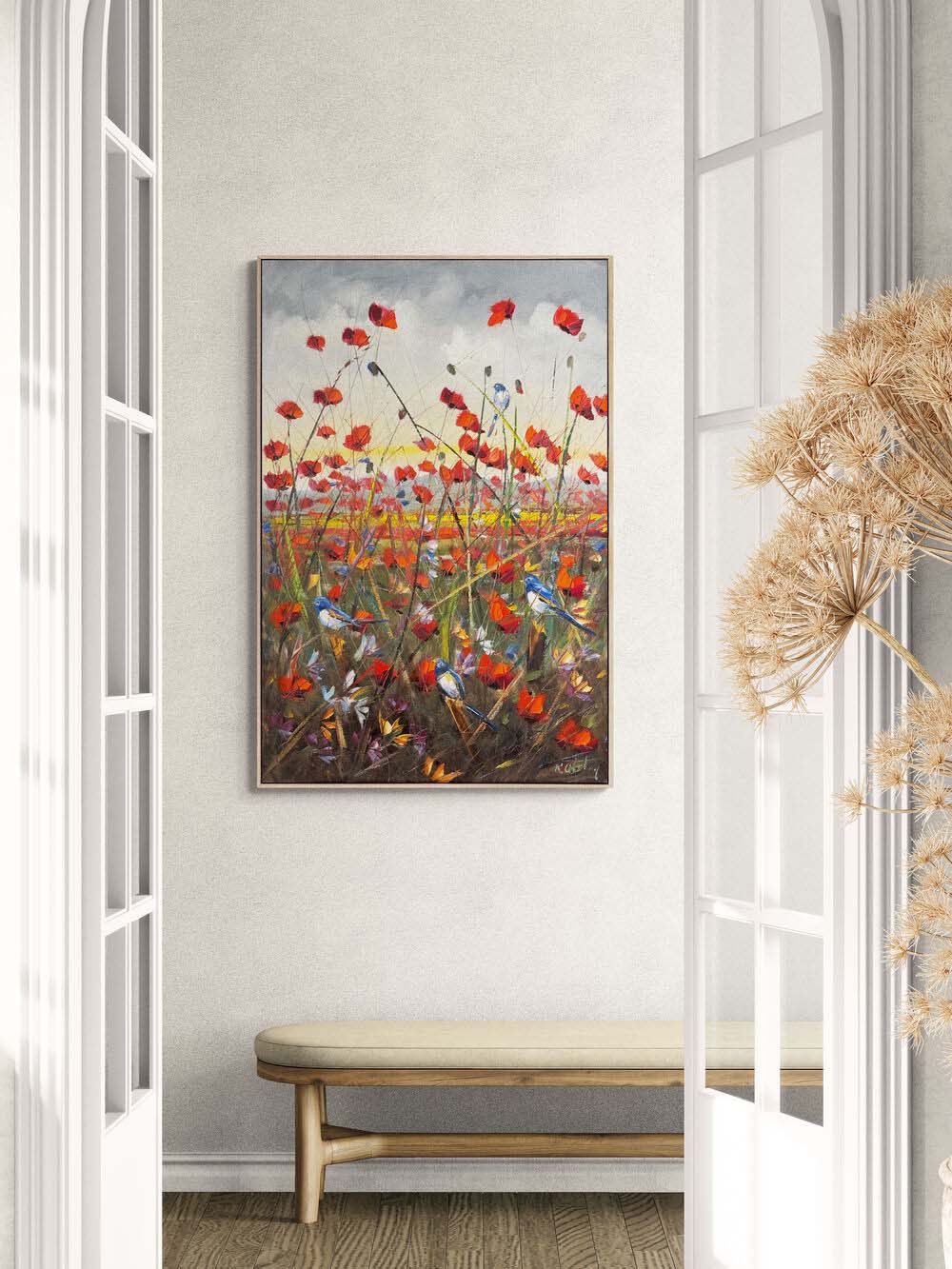 Kırda Kanat Çırpmak Yağlı Boya Tablosu