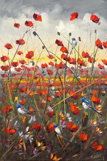 Kırda Kanat Çırpmak Yağlı Boya Tablosu