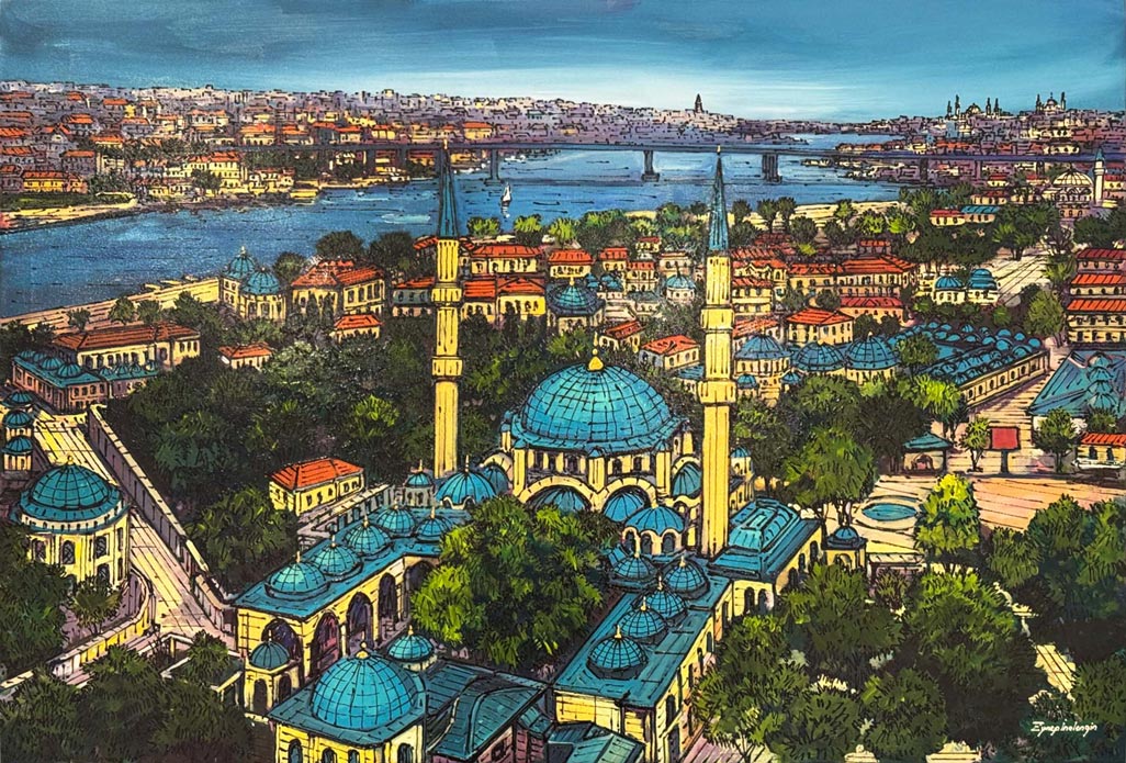 Eyüp Cami Yağlı Boya Tablosu Simurg Sanatevi