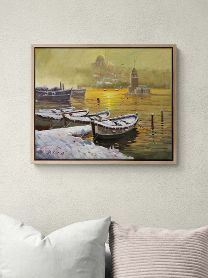 Üsküdar'da Akşamüstü Yağlı Boya Tablosu