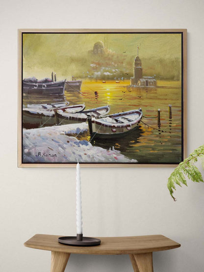 Üsküdar'da Akşamüstü Yağlı Boya Tablosu