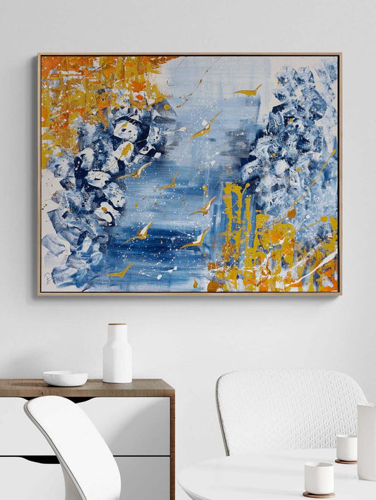 Mavi Sürgün Yağlı Boya Tablosu