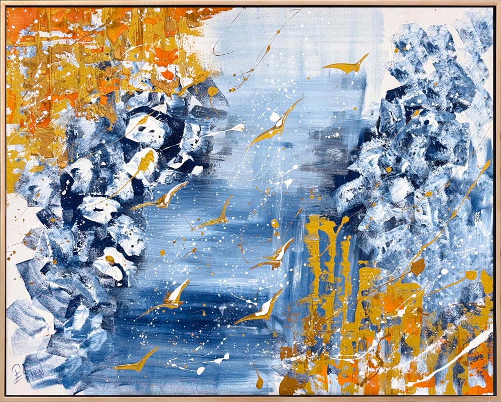 Mavi Sürgün Yağlı Boya Tablosu