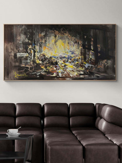 Karanlıktaki Patlama Yağlı Boya Tablosu