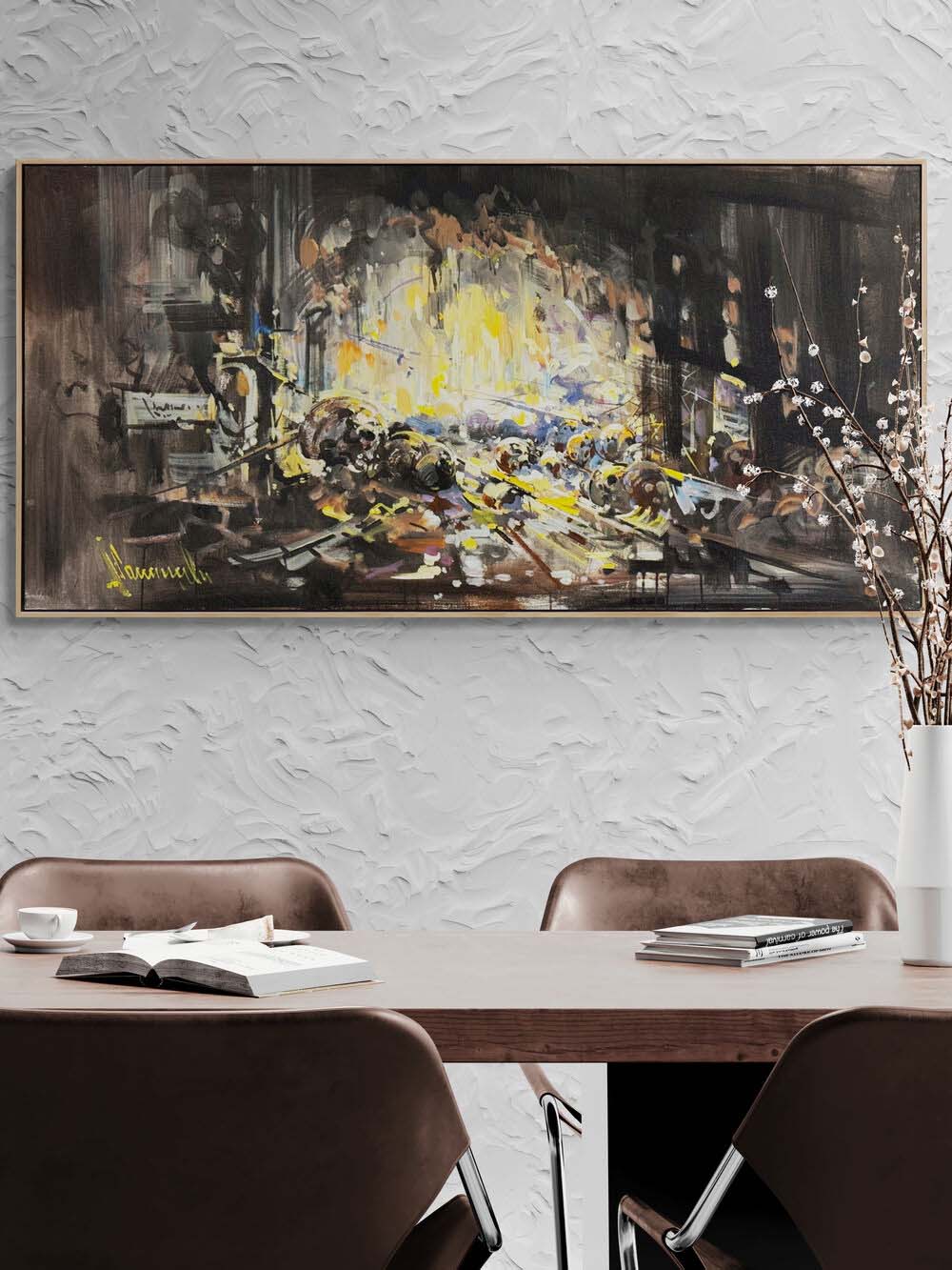 Karanlıktaki Patlama Yağlı Boya Tablosu