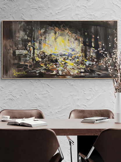 Karanlıktaki Patlama Yağlı Boya Tablosu