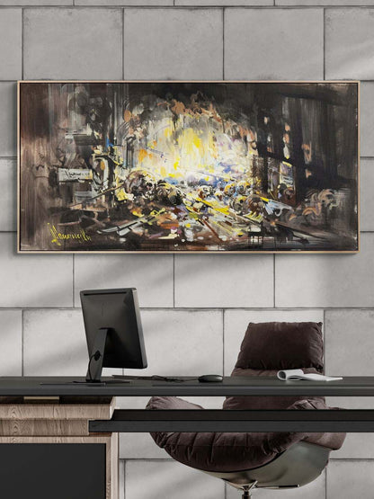 Karanlıktaki Patlama Yağlı Boya Tablosu