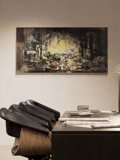 Karanlıktaki Patlama Yağlı Boya Tablosu