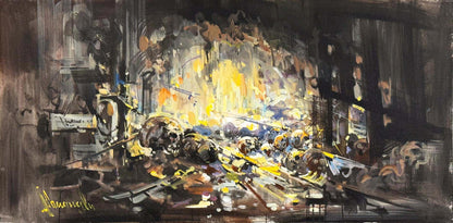 Karanlıktaki Patlama Yağlı Boya Tablosu