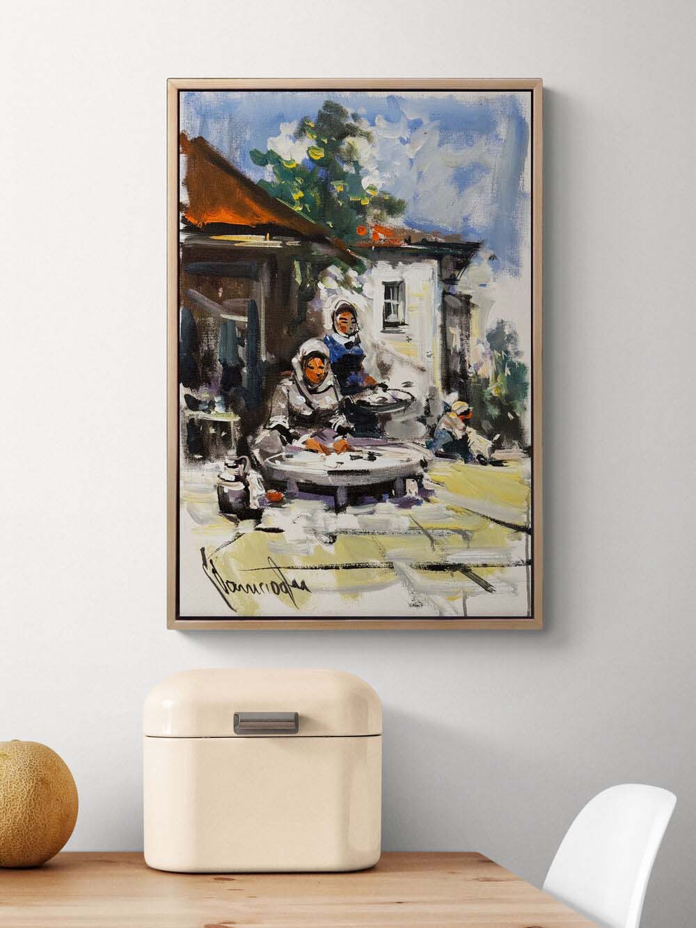 Ocağın Başında Yağlı Boya Tablosu Simurg Sanatevi