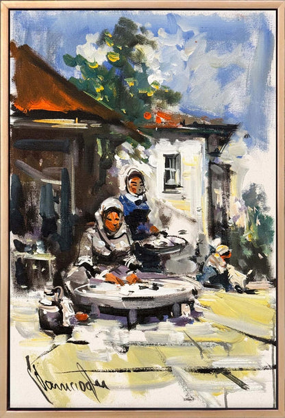 Ocağın Başında Yağlı Boya Tablosu Simurg Sanatevi