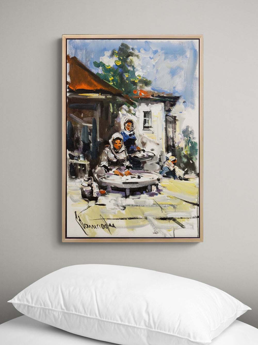 Ocağın Başında Yağlı Boya Tablosu Simurg Sanatevi