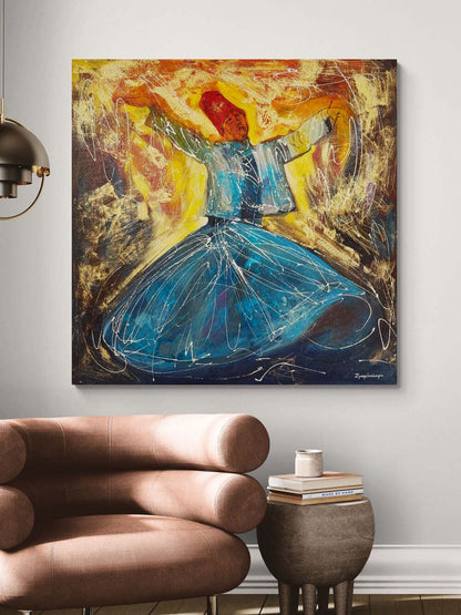 Semazenin Peşinde Yağlı Boya Tablosu