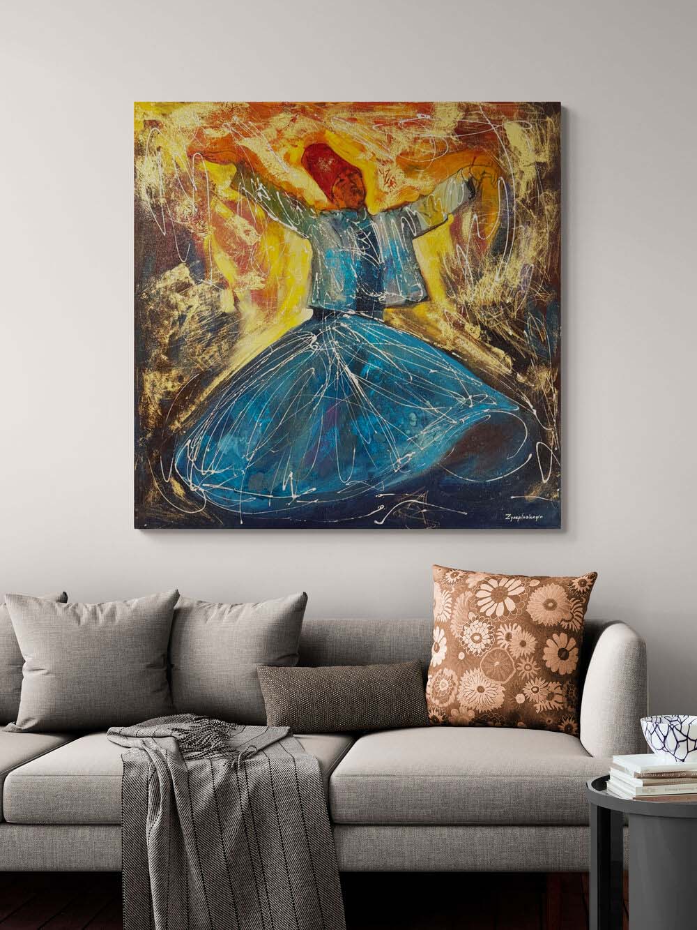 Semazenin Peşinde Yağlı Boya Tablosu