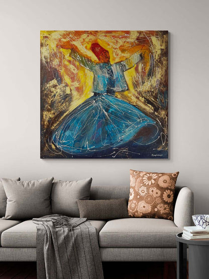 Semazenin Peşinde Yağlı Boya Tablosu