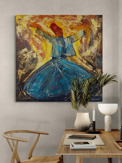 Semazenin Peşinde Yağlı Boya Tablosu