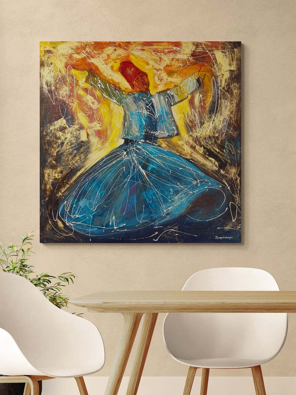 Semazenin Peşinde Yağlı Boya Tablosu