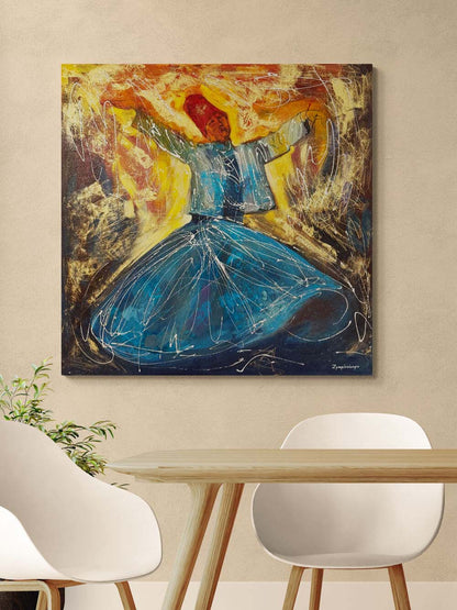 Semazenin Peşinde Yağlı Boya Tablosu