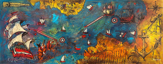 Piri Reis Haritası Yağlı Boya Tablosu