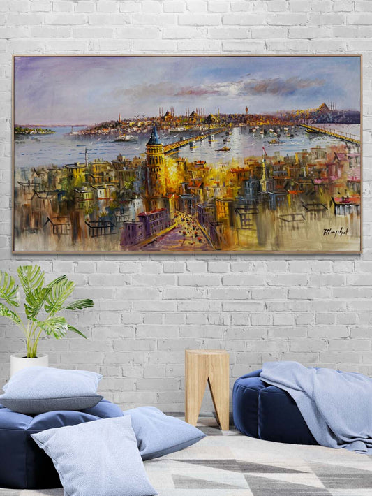 Haliç'in Silüeti Yağlı Boya Tablosu