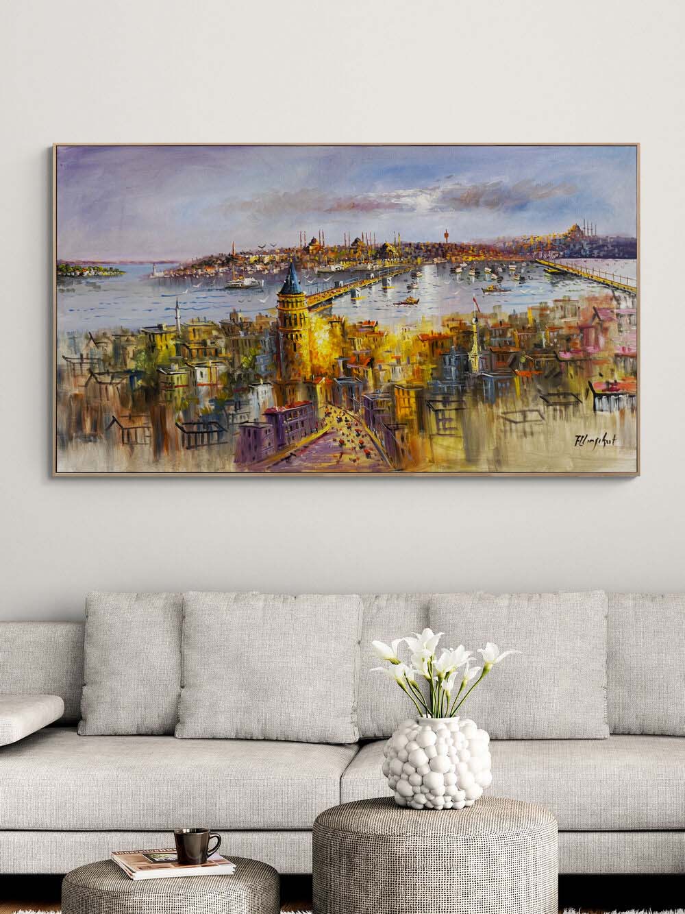 Haliç'in Silüeti Yağlı Boya Tablosu