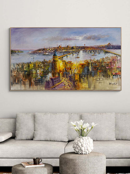 Haliç'in Silüeti Yağlı Boya Tablosu