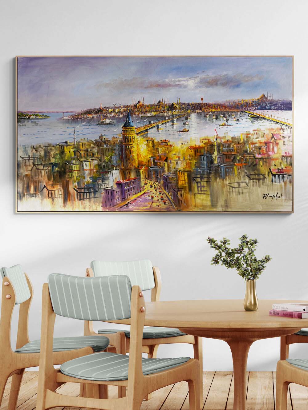 Haliç'in Silüeti Yağlı Boya Tablosu